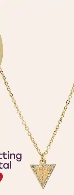 Lucardi Stalen goldplated ketting met hanger en kristal aanbieding