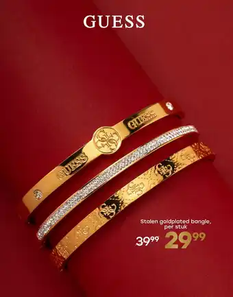 Lucardi Stalen goldplated bangle aanbieding