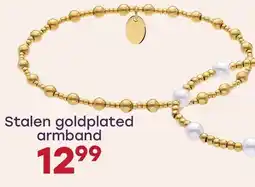 Lucardi Stalen goldplated armband aanbieding