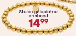 Lucardi Stalen goldplated armband aanbieding