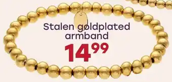 Lucardi Stalen goldplated armband aanbieding