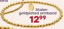 Lucardi Stalen goldplated armband aanbieding