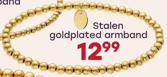 Lucardi Stalen goldplated armband aanbieding