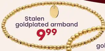 Lucardi Stalen goldplated armband aanbieding