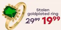 Lucardi Stalen goldplated ring aanbieding