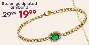 Lucardi Stalen goldplated armband aanbieding