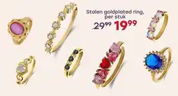 Lucardi Stalen goldplated ring aanbieding