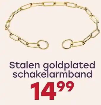 Lucardi Stalen goldplated schakelarmband aanbieding