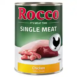 Zooplus Dubbelpakket Rocco Single Meat 12 x 400 g Hondenvoer - Kip aanbieding