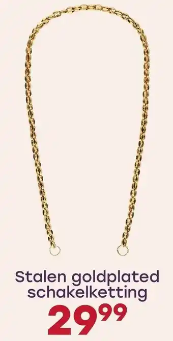 Lucardi Stalen goldplated schakelketting aanbieding