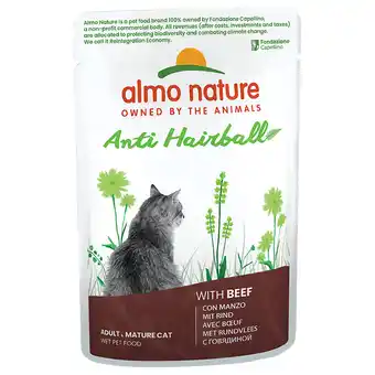 Zooplus 12kg + 6kg gratis! Almo Nature natvoer 18kg - Anti Hairball met Rund (18 x 70 g) aanbieding