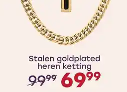 Lucardi Stalen goldplated heren ketting aanbieding