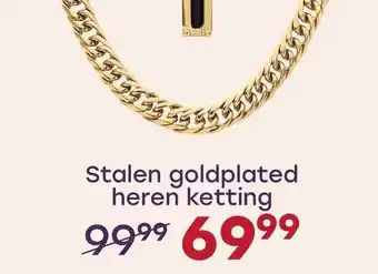 Lucardi Stalen goldplated heren ketting aanbieding