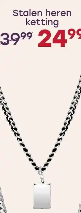 Lucardi Stalen heren ketting aanbieding