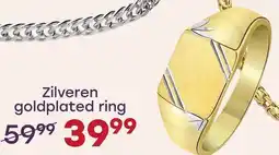 Lucardi Zilveren goldplated ring aanbieding