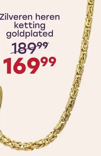 Lucardi Zilveren heren ketting goldplated aanbieding