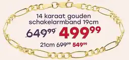 Lucardi 14 karaat gouden schakelarmband aanbieding