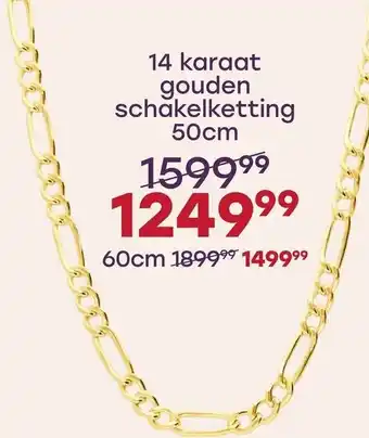 Lucardi 14 karaat gouden schakelketting aanbieding
