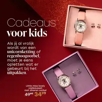 Lucardi Little miss lovely cadeausset met zilveren oorbel aanbieding