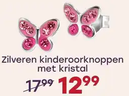 Lucardi Zilveren kinderoorknoppen met kristal aanbieding