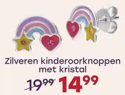 Lucardi Zilveren kinderoorknoppen met kristal aanbieding