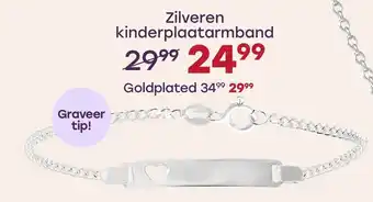 Lucardi Zilveren kinderplaatarmband aanbieding