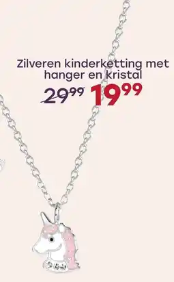 Lucardi Zilveren kinderketting met hanger en kristal aanbieding