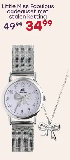 Lucardi Little Miss Fabulous cadeauset met stalen ketting aanbieding