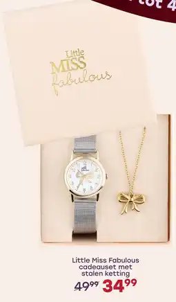 Lucardi Little Miss Fabulous cadeauset met stalen ketting aanbieding
