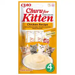 Pets Place Inaba Churu Puree Kitten - Kattensnack - Kip 4x14 g aanbieding