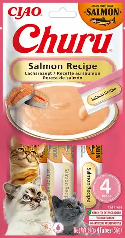 Pets Place Inaba Churu Puree - Kattensnack - Zalm 4x14 g aanbieding