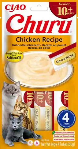 Pets Place Inaba Churu Puree Senior - Kattensnack - Kip 4x14 g aanbieding