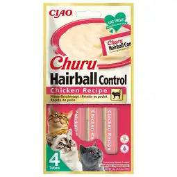 Pets Place Inaba Churu Puree Hairball - Kattensnack - Kip 4x14 g aanbieding