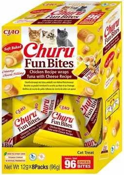 Pets Place Inaba Churu Fun Bites Chicken Wraps - Kattensnack - Tonijn Kaas 12x8 g aanbieding