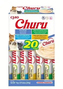 Pets Place Inaba Churu Puree Multipack - Kattensnack - Tonijn 20x14 g aanbieding