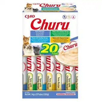 Pets Place Inaba Churu Puree Multipack - Kattensnack - Tonijn 20x14 g aanbieding
