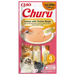 Pets Place Inaba Churu Puree - Kattensnack - Zalm Kip 4x14 g aanbieding