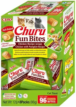 Pets Place Inaba Churu Fun Bites Chicken Wraps - Kattensnack - Kip Pompoen 12x8 g aanbieding