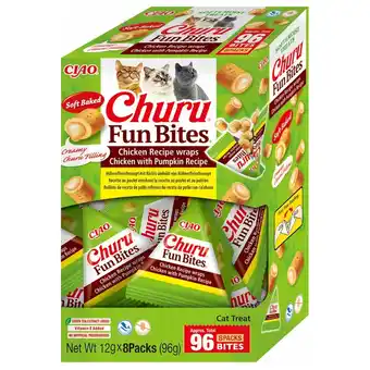 Pets Place Inaba Churu Fun Bites Chicken Wraps - Kattensnack - Kip Pompoen 12x8 g aanbieding