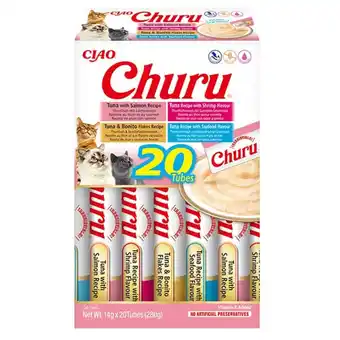 Pets Place Inaba Churu Puree Multipack - Kattensnack - Zeevruchten 20x14 g aanbieding