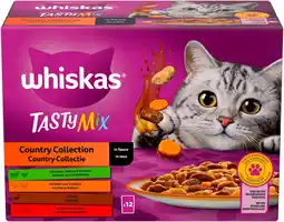 Pets Place Whiskas Tasty Mix In Saus Multipack - Kattenvoer - Lam Gevogelte Rund 12x85 g aanbieding