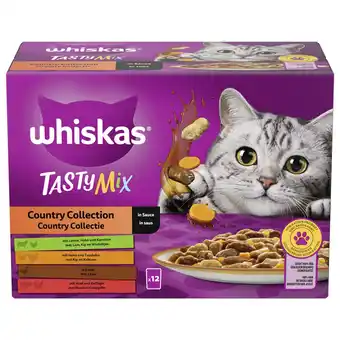 Pets Place Whiskas Tasty Mix In Saus Multipack - Kattenvoer - Lam Gevogelte Rund 12x85 g aanbieding