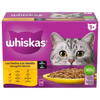 Pets Place Whiskas Multipack Maaltijdzakjes Adult In Saus - Kattenvoer - Kip Eend Kalkoen 12x85 g aanbieding
