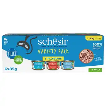 Pets Place Schesir Complete In Jelly - Kattenvoer - Tonijn Garnaal Zeebrasem 6x85 g Variety Pack aanbieding