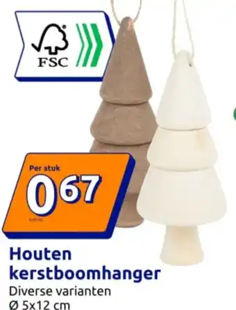 Action Houten kerstboomhanger aanbieding