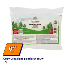 Action Cozy Creations poedersneeuw aanbieding