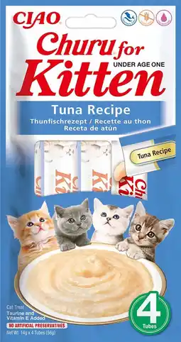 Pets Place Inaba Churu Kitten - Kattensnack - Tonijn 4x14 g aanbieding