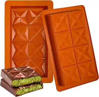 Amazon Webake Chocolade Bar Mallen Siliconen 2 Stks Dikke Chocolade Mould Grote Candy aanbieding