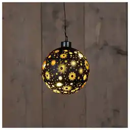 Pets Place Anna's Collection Verlichte Kerstbal Kosmos - Kerstverlichting - Ø10 cm Zwart Goud aanbieding