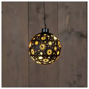 Pets Place Anna's Collection Verlichte Kerstbal Kosmos - Kerstverlichting - Ø10 cm Zwart Goud aanbieding